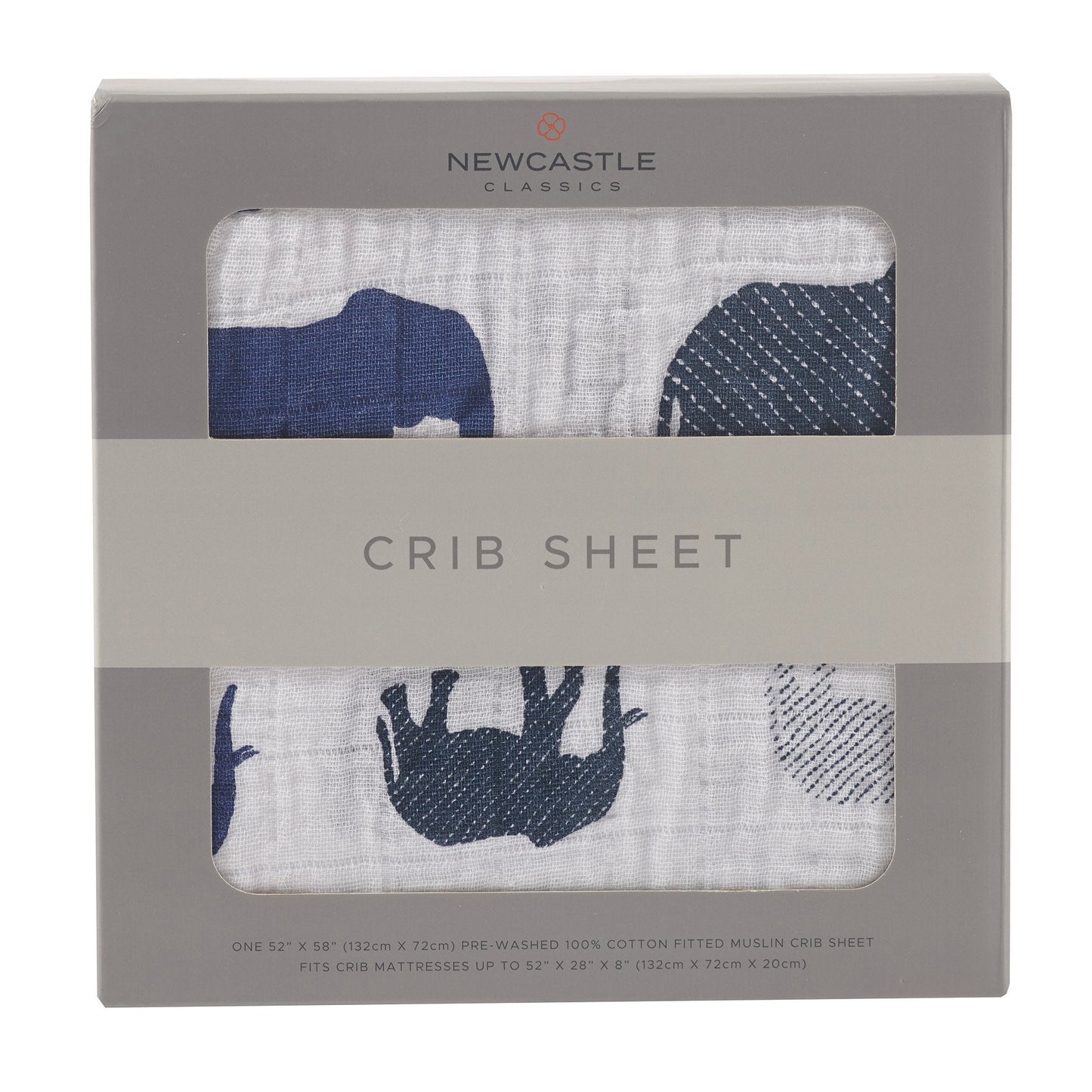 Blue Elephant Cotton Muslin Crib Sheet Eromxe