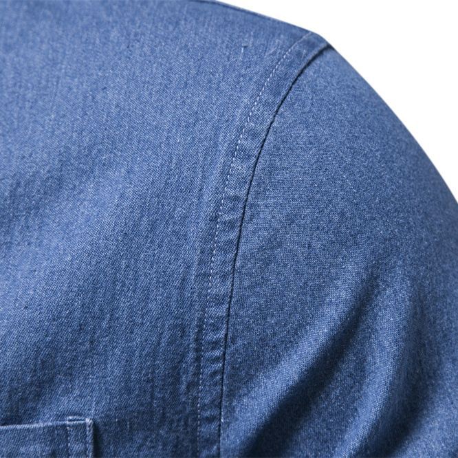 Men's Fashion Casual Denim Non-ironing Shirt Eromxe