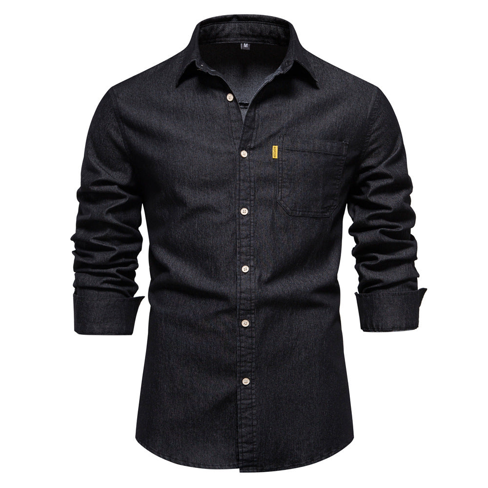 Men's Fashion Casual Denim Non-ironing Shirt Eromxe