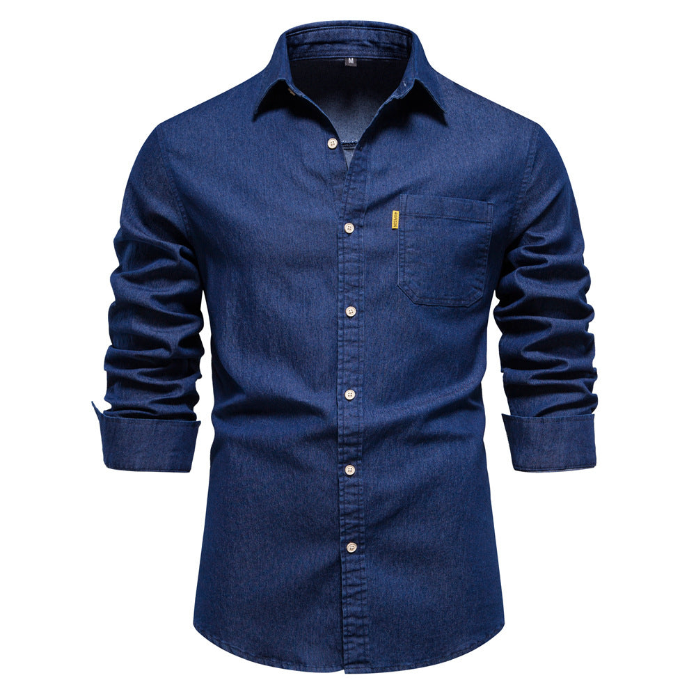 Men's Fashion Casual Denim Non-ironing Shirt Eromxe