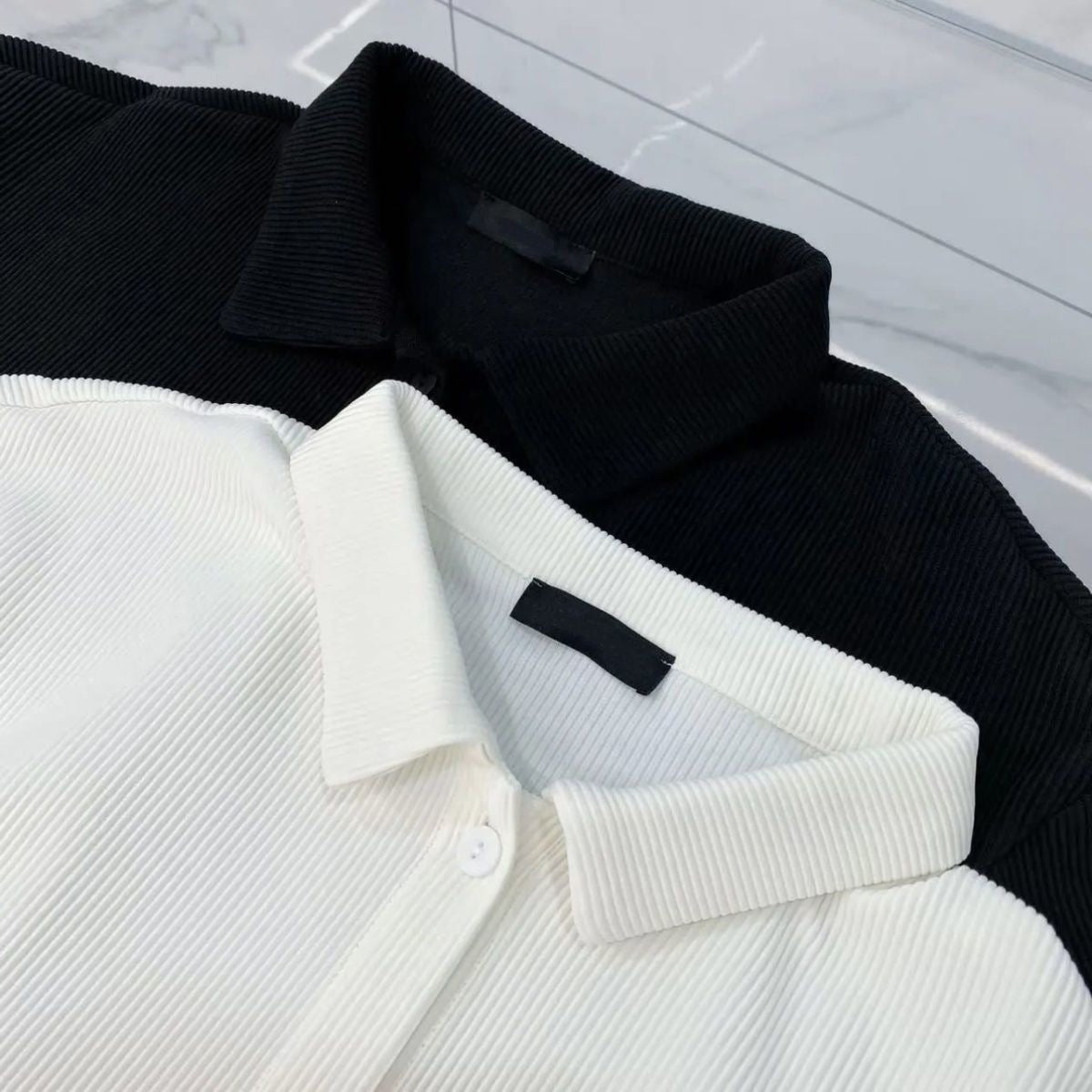 Men's Fashion Casual Loose Pleated Texture Shirt And Trousers Two-piece Set Eromxe