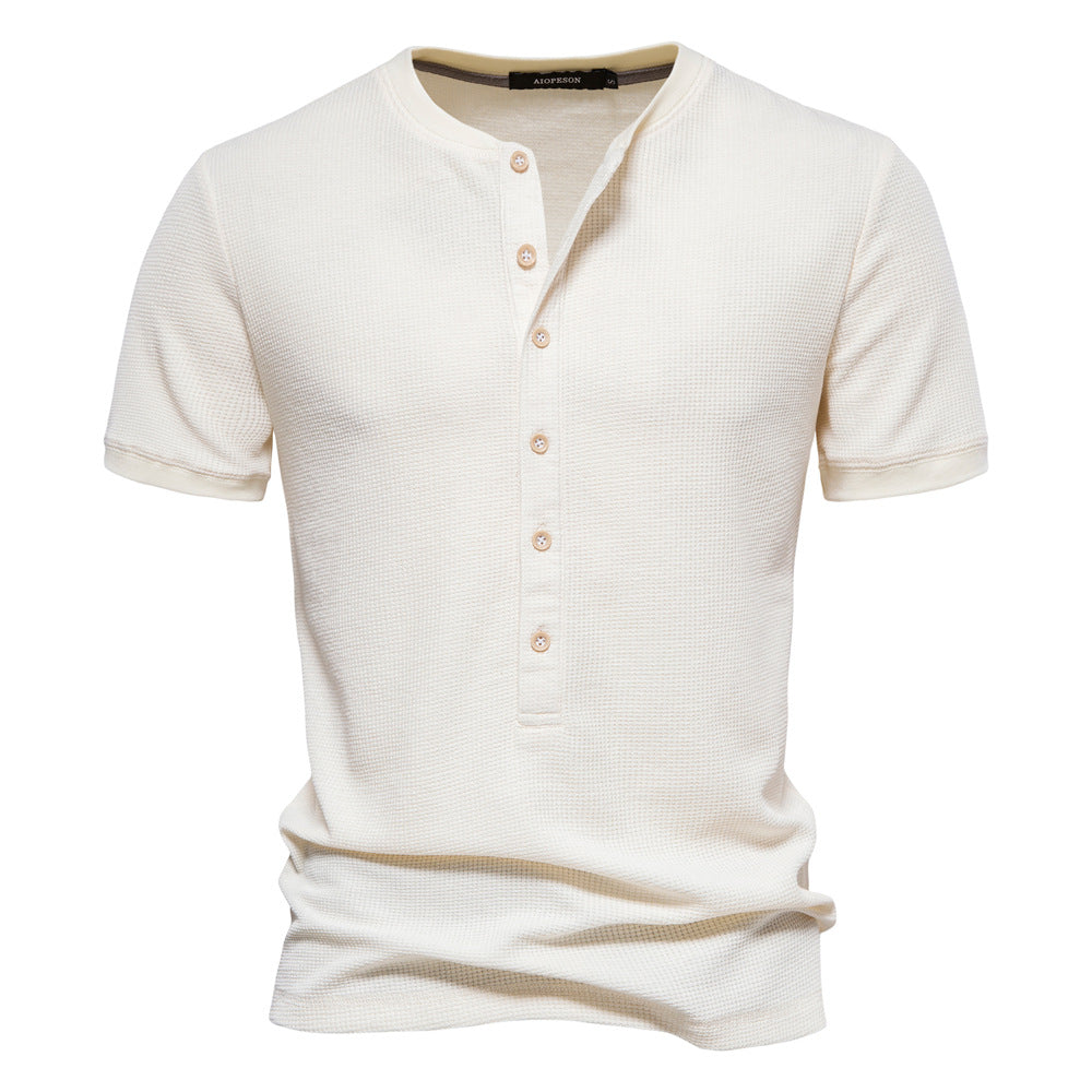 Men's Fashion Casual Round Neck Solid Color T-shirt Eromxe