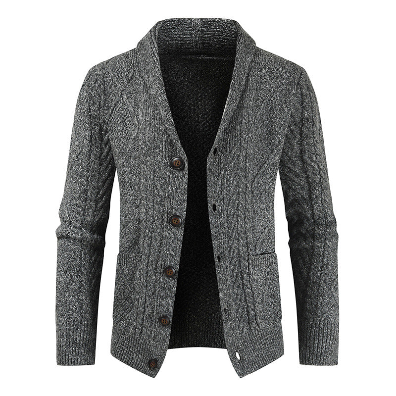 Men's Fashion Knitted Cardigan V Neck Loose Thick Sweater Jacket Eromxe