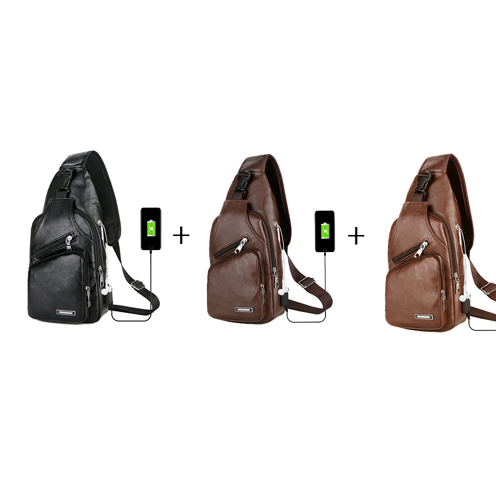 USB Portable Charging Chest Bag Messenger Bag Eromxe