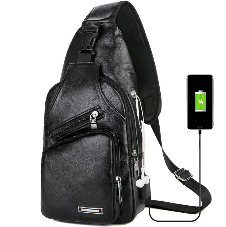 USB Portable Charging Chest Bag Messenger Bag Eromxe