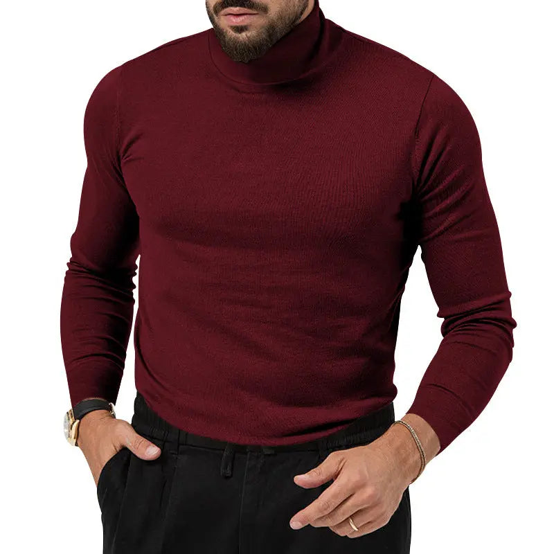 Autumn And Winter New High-elastic Turtleneck Knitted Cashmere Sweater Thickened Young Men's Warm Undercoat - Image #4