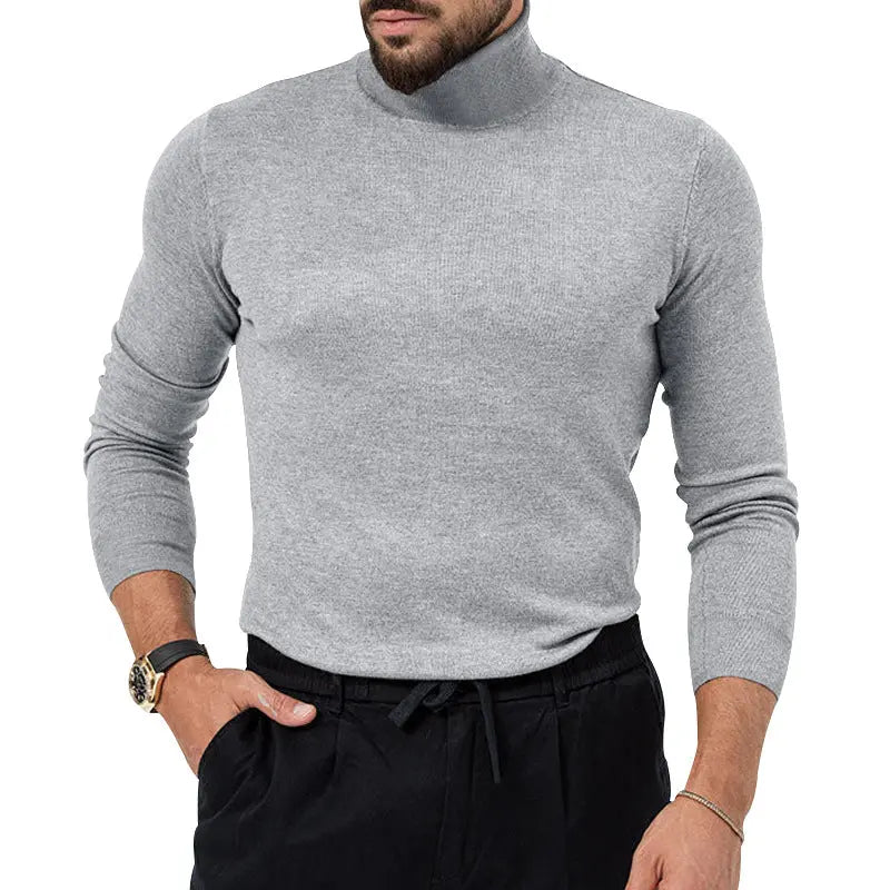 Autumn And Winter New High-elastic Turtleneck Knitted Cashmere Sweater Thickened Young Men's Warm Undercoat - Image #6