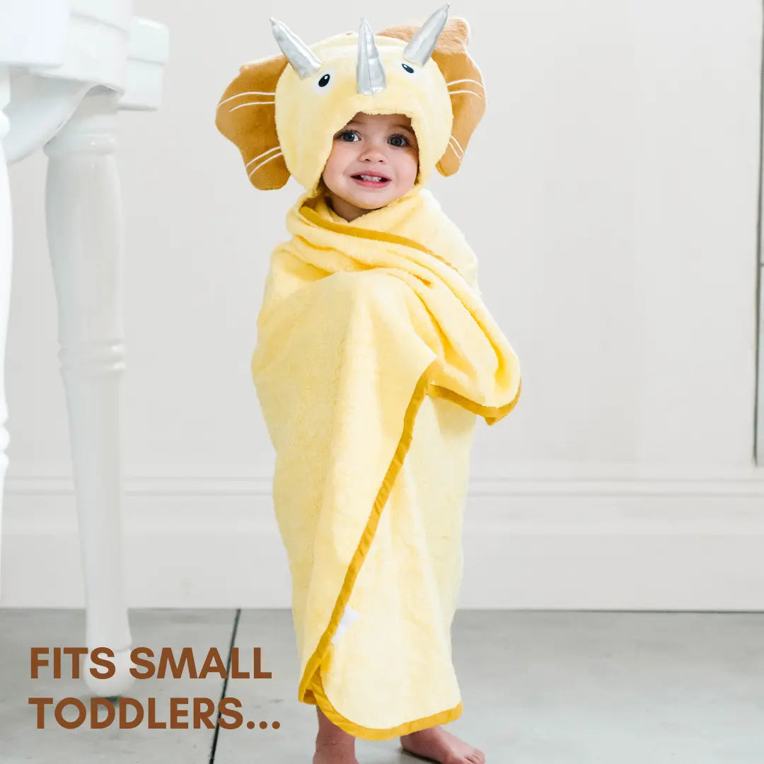 Bamboo Viscose Baby Hooded Towel Yellow Dinosaur Eromxe