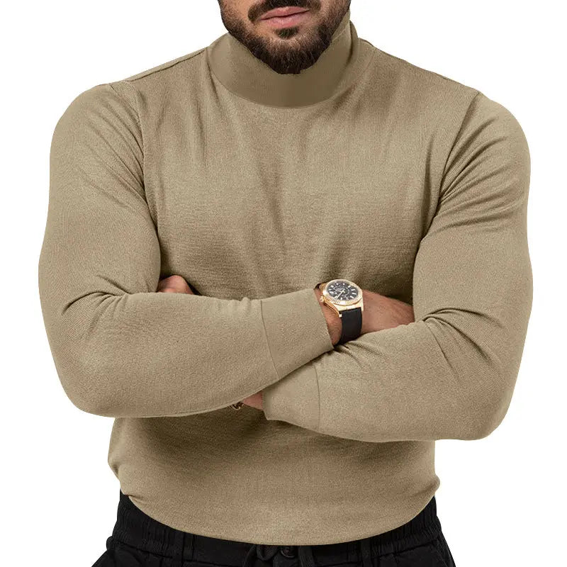 Autumn And Winter New High-elastic Turtleneck Knitted Cashmere Sweater Thickened Young Men's Warm Undercoat - Image #5