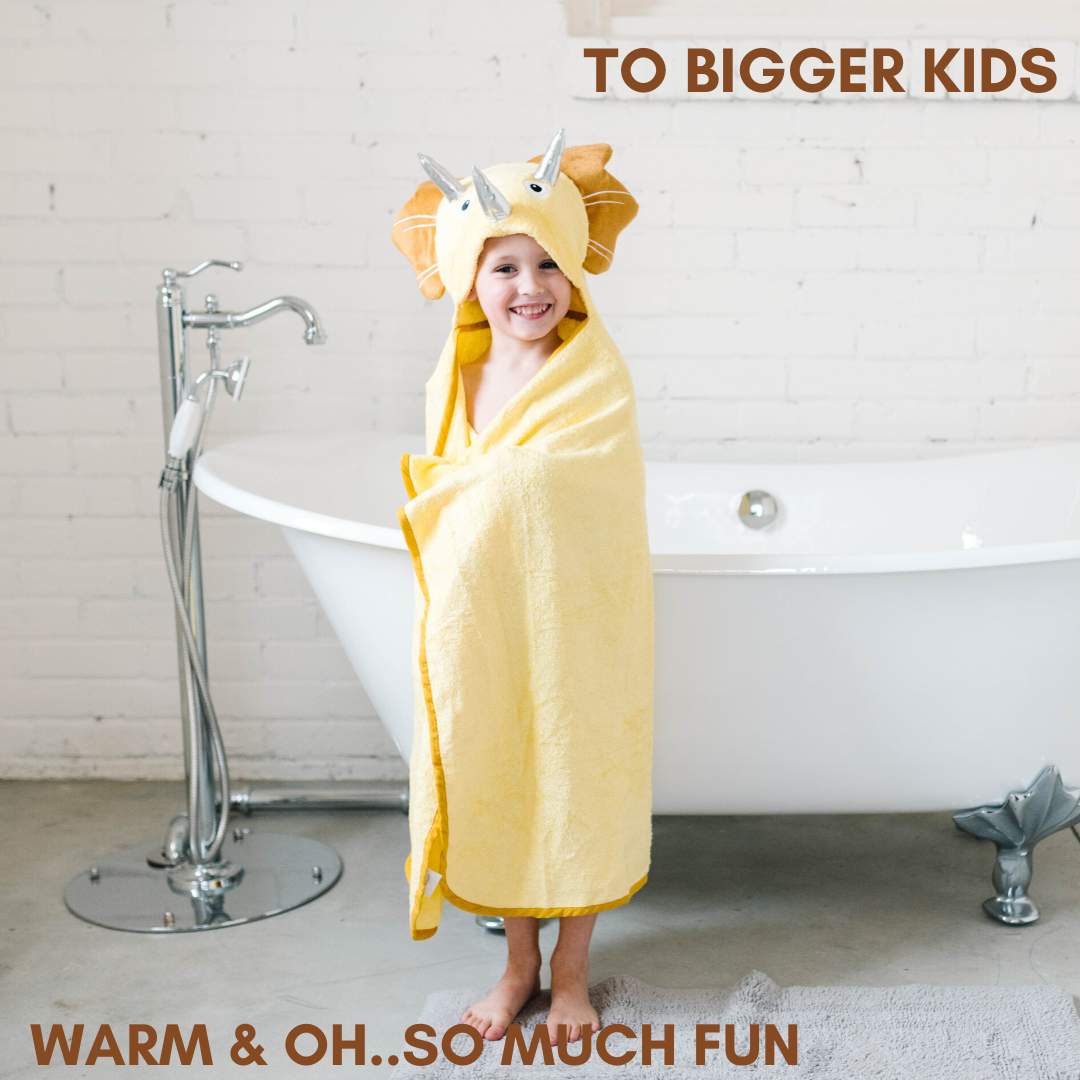 Bamboo Viscose Baby Hooded Towel Yellow Dinosaur Eromxe