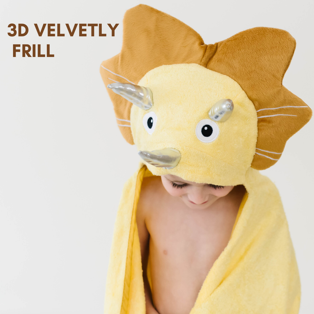 Bamboo Viscose Baby Hooded Towel Yellow Dinosaur Eromxe