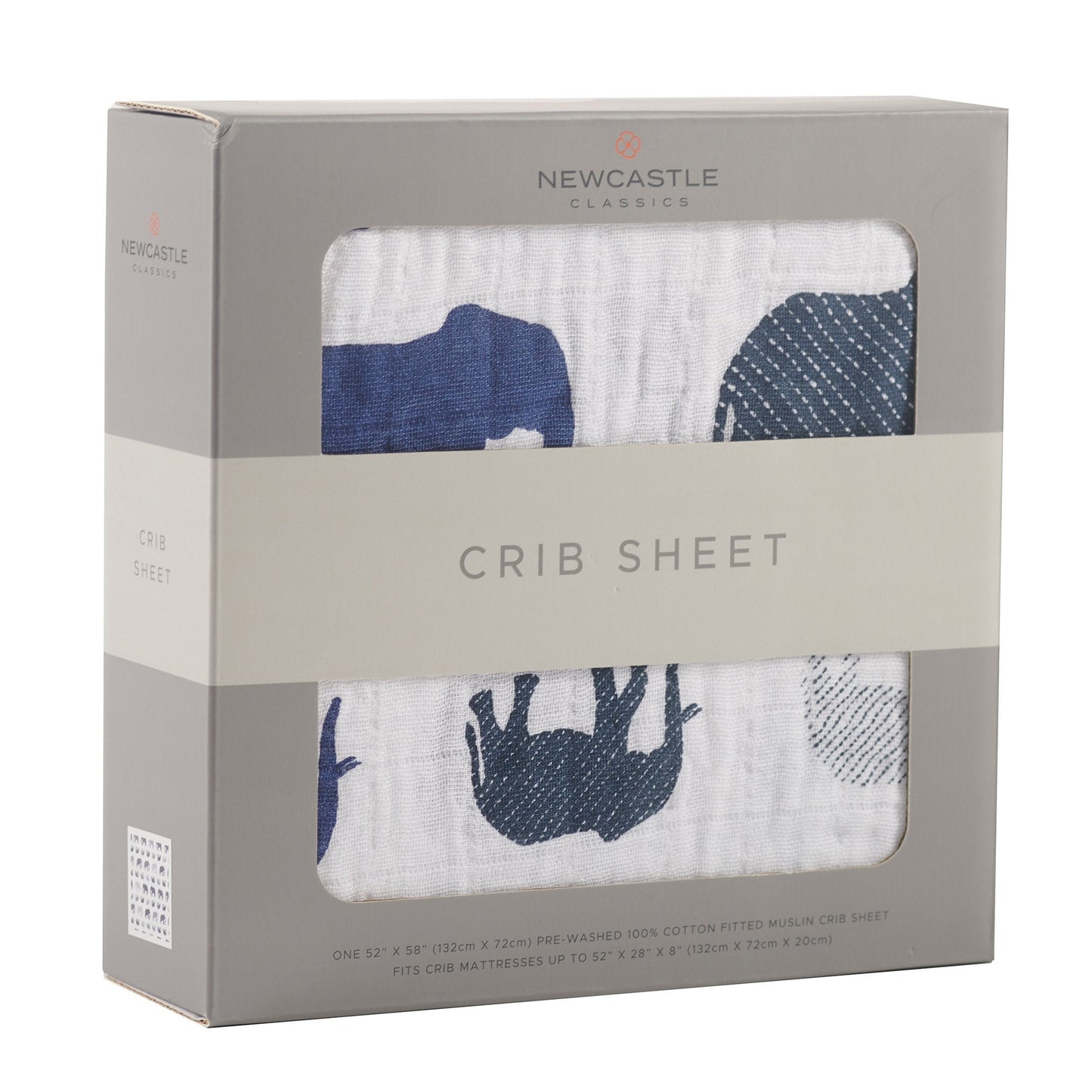 Blue Elephant Cotton Muslin Crib Sheet Eromxe