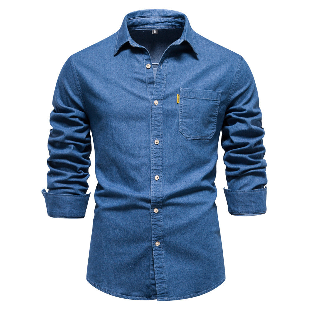 Men's Fashion Casual Denim Non-ironing Shirt Eromxe