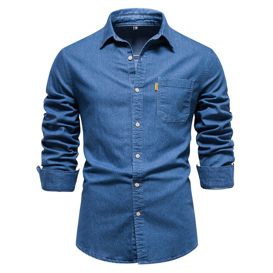 Men's Fashion Casual Denim Non-ironing Shirt Eromxe