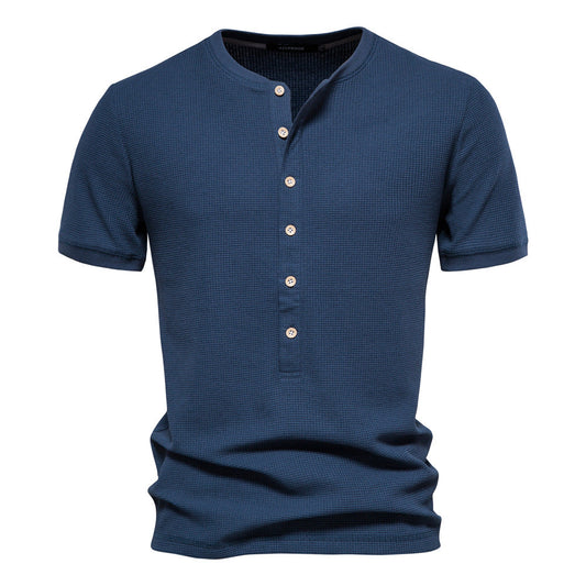 Men's Fashion Casual Round Neck Solid Color T-shirt Eromxe