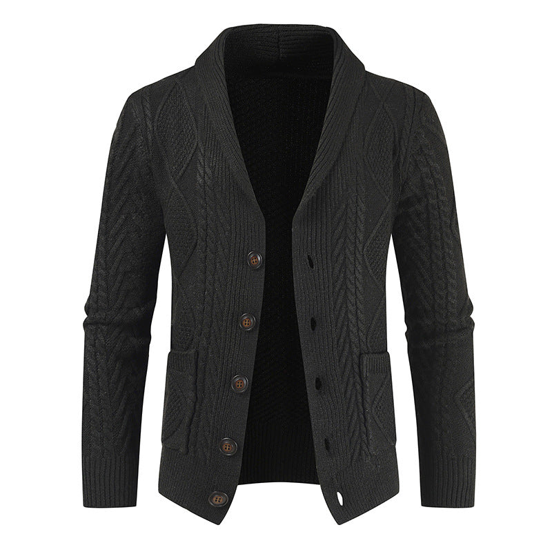 Men's Fashion Knitted Cardigan V Neck Loose Thick Sweater Jacket Eromxe