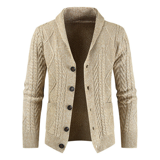 Men's Fashion Knitted Cardigan V Neck Loose Thick Sweater Jacket Eromxe