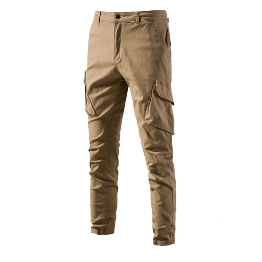 Men's Fashionable Versatile Multi-pocket Solid Color Trousers Eromxe