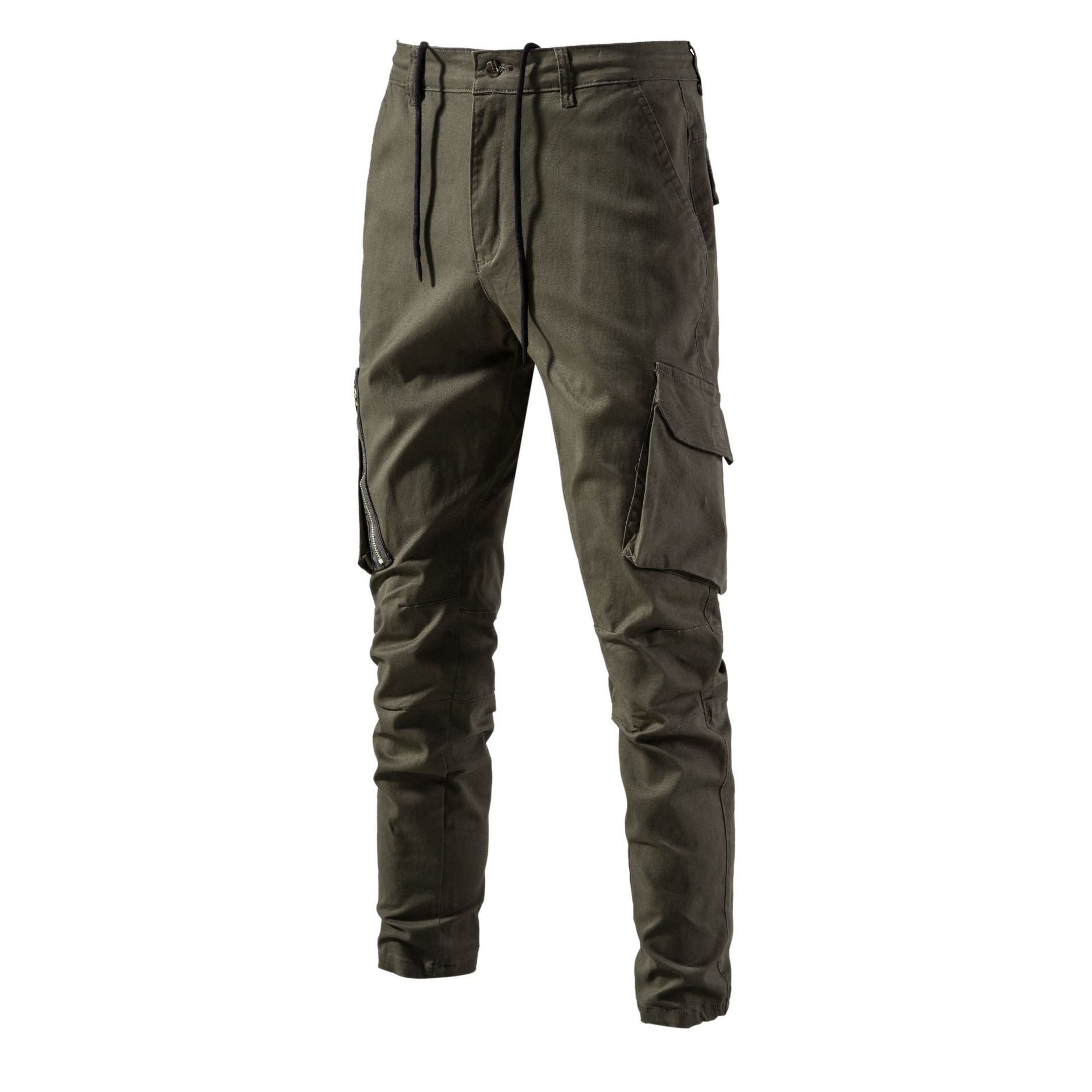 Men's Fashionable Versatile Multi-pocket Solid Color Trousers Eromxe