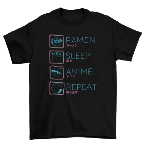 Ramen anime routine t-shirt Eromxe