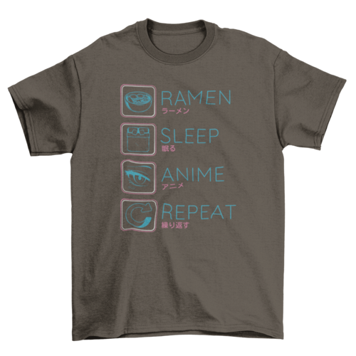 Ramen anime routine t-shirt Eromxe