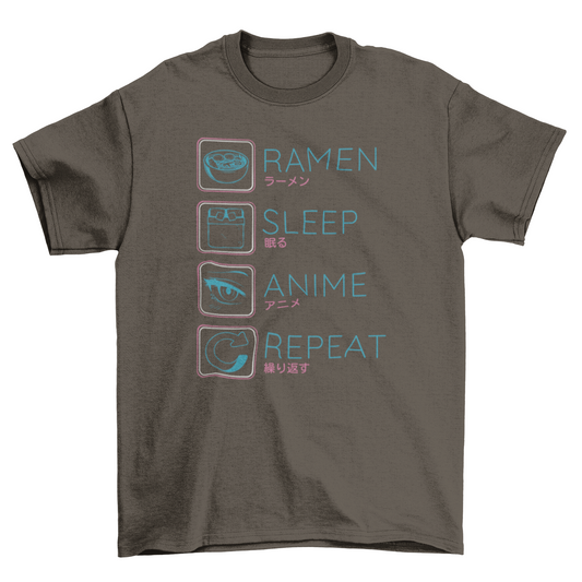 Ramen anime routine t-shirt Eromxe