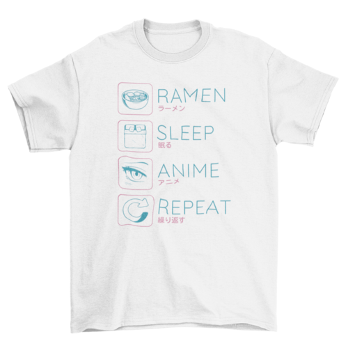Ramen anime routine t-shirt Eromxe