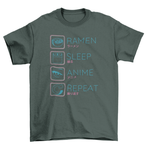 Ramen anime routine t-shirt Eromxe