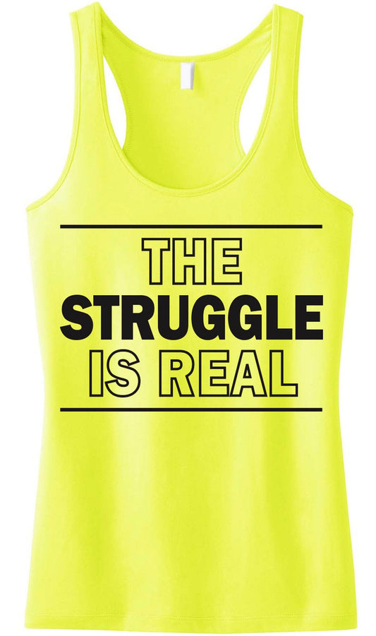 The Struggle is Real Tank Top Yellow Racerback Eromxe