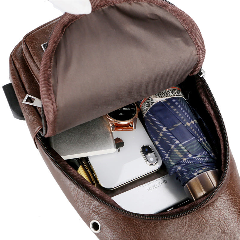 USB Portable Charging Chest Bag Messenger Bag Eromxe
