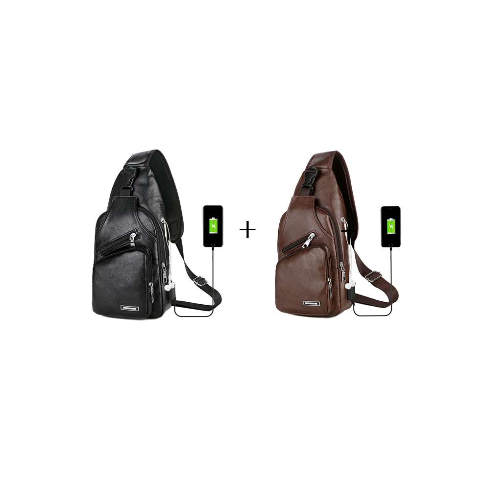 USB Portable Charging Chest Bag Messenger Bag Eromxe