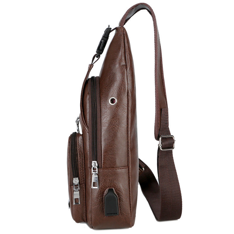 USB Portable Charging Chest Bag Messenger Bag Eromxe