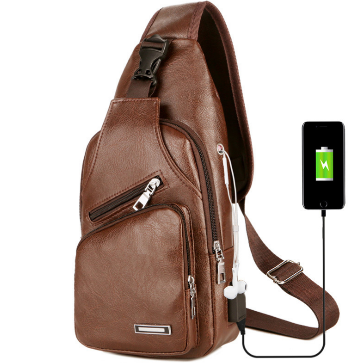 USB Portable Charging Chest Bag Messenger Bag Eromxe