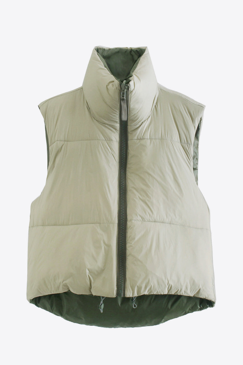 Zip-Up Drawstring Puffer Vest Eromxe